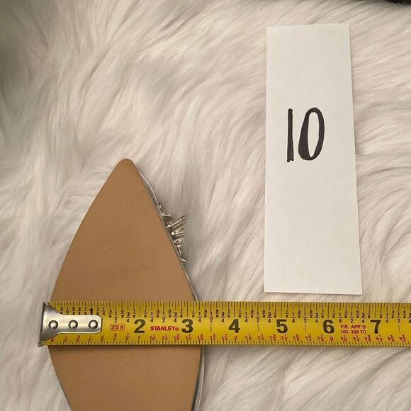 Vinyl Clear Rhinestone Pointed Toe Flat Dress Wedding Sandals Shoes Size 10 - Picture 8 of 9